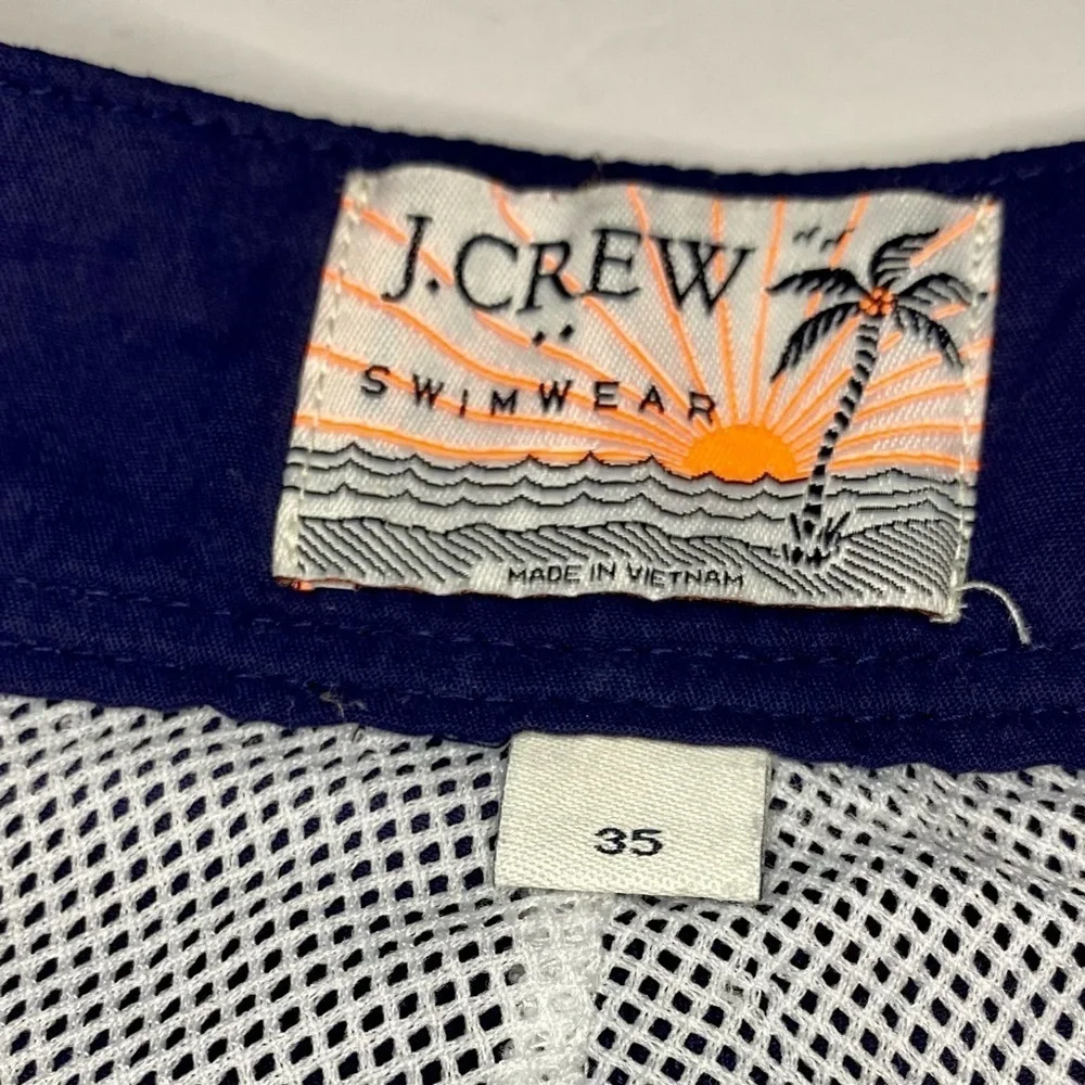 J. Crew Swimwear Navy Blue Board Shorts Trunk Size 35 Beach Surf